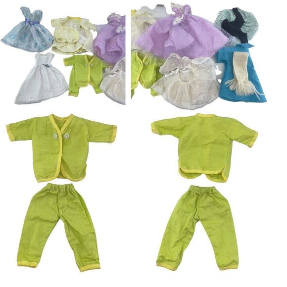Handmade Sewn Barbie Doll Clothes Lot of 8 Baby Doll Outfits Vintage - Picture 2 of 6
